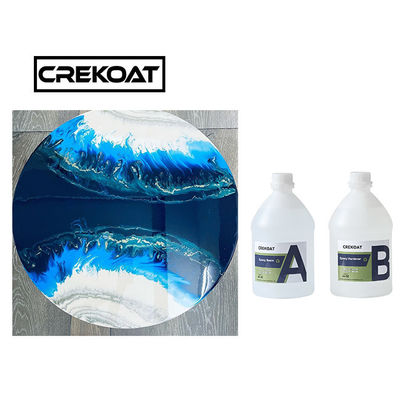 Uno mismo colable que nivela la pieza Crystal Clear Resin de la resina de epóxido de la sobremesa dos