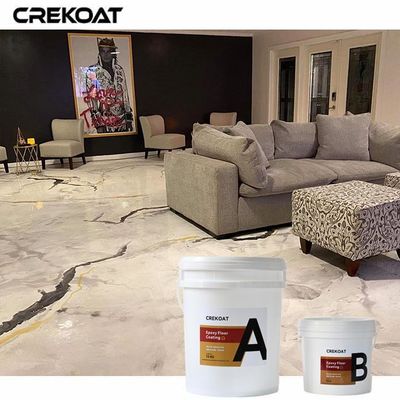 Low Odor White Metallic Epoxy Floors Coating Anti-Slip Texture Options For Safety