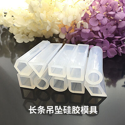 Crystal dropper pendant silicone mold no polishing DIY handmade jewelry long cylindrical trapezoid crystal shape