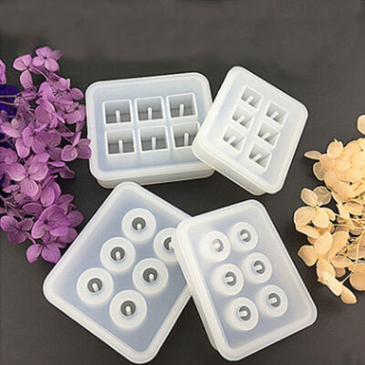 Crystal dropper beads silicone mold with holes DIY handmade jewelry square pendant sphere ice grid model