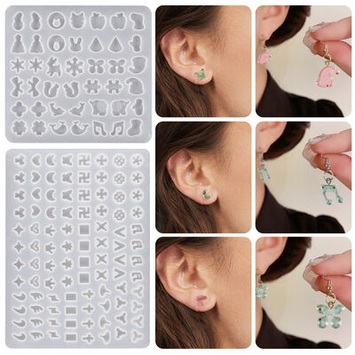 DIY Mini Resin Dropping Mold Collection Multiple Earnail Bracelet Pendant Accessories Hanging Pendant Silicone Mold