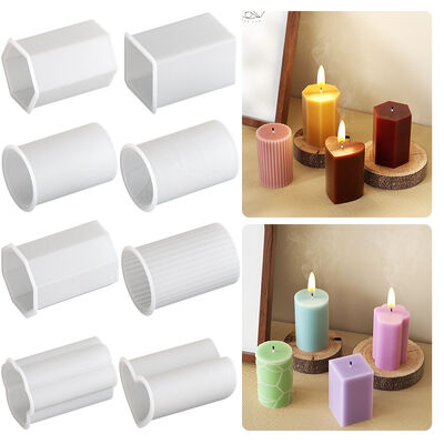 DIY cylindrical candle silicone mold square hexagonal heart-shaped cat paw striped gypsum mold