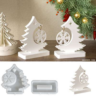 DIY Molde de pegamento por goteo Árbol de Navidad Copo de nieve Ornamento colgante Aromaterapia Yeso Molde de silicona