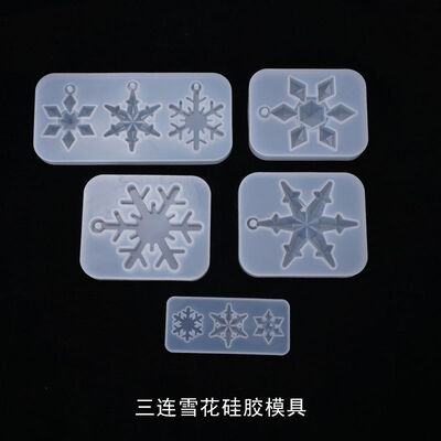 DIY crystal dropper mold snowflake pendant pendant, three link snowflake mold ornament, silicone mold
