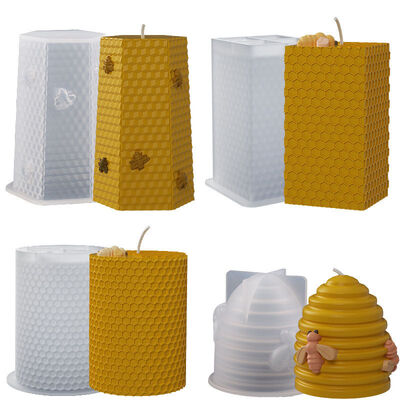 Cross mirror 3D Honeycomb Candle Silicone Mold DIY Aromatherapy Honeycomb Soap Cake Mold