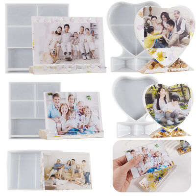 DIY Crystal Dropping Silicone Mold for Photo Frame, Silicone Jewelry, Love Frame Mold, Multiple Specifications