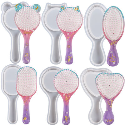 Drip glue air cushion comb silicone mold DIY oval love cat ear teddy bear airbag massage comb grinder