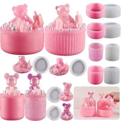 DIY crystal drop glue stripe storage box storage can epoxy resin mirror cup silicone mold