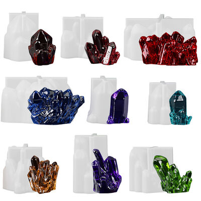 DIY Drip Gel Crystal Cluster Mold 18 Ice Cluster Ornaments Rockery Crystal Stone Ice Crystal Column Candle Silicone Mold