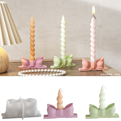 Drip glue DIY three-dimensional bow candle base gypsum ornament bow aromatherapy candle holder resin silicone mold