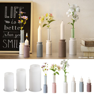 DIY dropper, circular vase, heart-shaped table, test tube hydroponic flower holder, candle holder, base, silicone mold