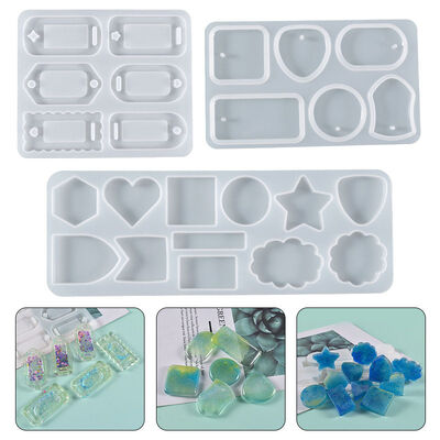 DIY Crystal Drip Glue Aromatherapy Gypsum Grinding Tools with Perforated Flowing Sand Earrings Pendant Silicone Mold Wholesale