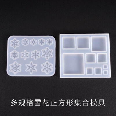 DIY crystal dropper mold snowflake square multi specification mold pendant hanging decoration silicone mold
