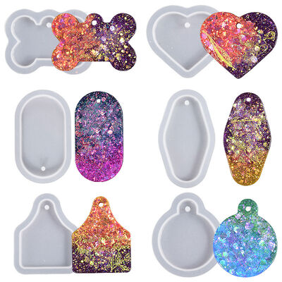 DIY crystal drop glue sweater necklace pendant, oval fan-shaped circular bone hanging, silicone mold