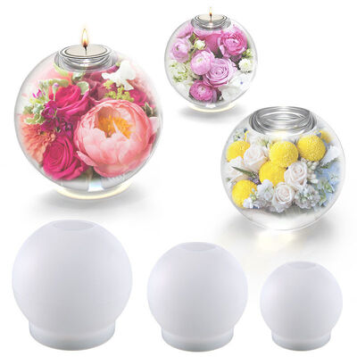 DIY Crystal Dropping Resin Mold Spherical Candlestick Pendant Mirror Silicone Mold Amazon