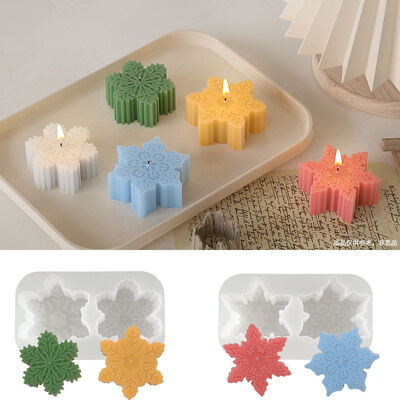 Decoraciones de cristal DIY flocones de nieve llavero aromaterapia vela de yeso adorno de Navidad molde de silicona