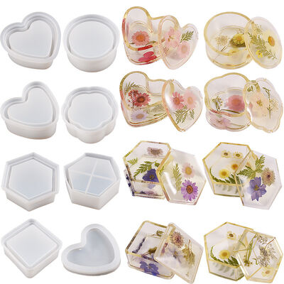Dropping glue storage box mold, round square hexagonal flower shaped gypsum storage box, silicone mold
