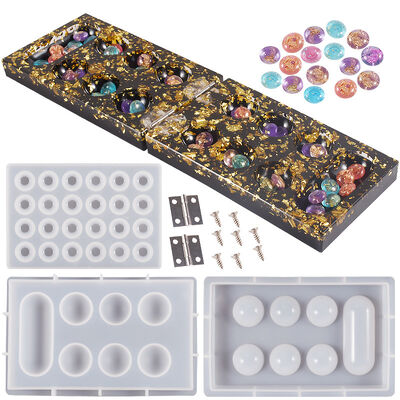 Crystal Drop Glue Mankara Chessboard Chess Resin Mold Set Return to Warehouse Gemstone Chess Parent Child Game Silicone Mold