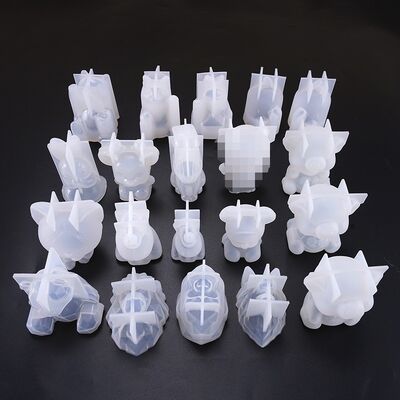 Crystal dropper mold, multiple teddy bear geometric animal 3D unicorn blessing rabbit silicone molds