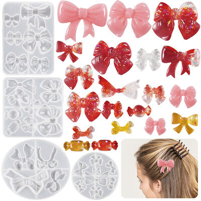 DIY crystal drop glue hairpin, hair clip grinder, mirror flower bow earrings, earrings pendant, silicone mold
