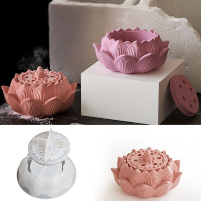 DIY resin lotus storage box, gypsum aromatherapy jar, candle cup, aromatherapy stove, silicone mold