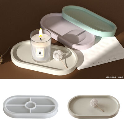 DIY Crystal Dropping Gel Elliptical Storage Dish Silicone Mold Aromatherapy Gypsum Tray Decoration Mold