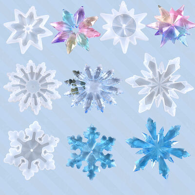 DIY crystal dropper mold homemade high mirror snowflake pendant jewelry silicone mold spot wholesale