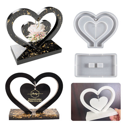 DIY Crystal Dropping Adhesive Love Frame Mold Love Shaped Frame Pendant Hanging Silicone Mold
