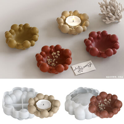 Irregular Bubble Cloud Tray DIY Aromatherapy Candle Cup Gypsum Candlestick Ornament Silicone Mold