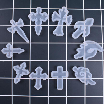 Crystal Dropping Glue Cross Pendant Silicone Mold DIY Handmade Multiple Cross Star Model Pendants