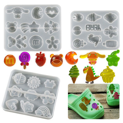 DIY crystal dropper resin grinding tool hole shoe buckle flower rainbow crown patch silicone mold