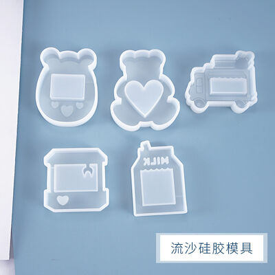 DIY Crystal Dropping Gel Flowing Sand Mold Hanging Pendant Jewelry Game Machine Milk Box Silicone Mold