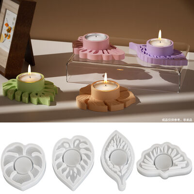DIY aromatherapy gypsum leaf candle holder dropper mold leaf candle stand decoration base silicone mold