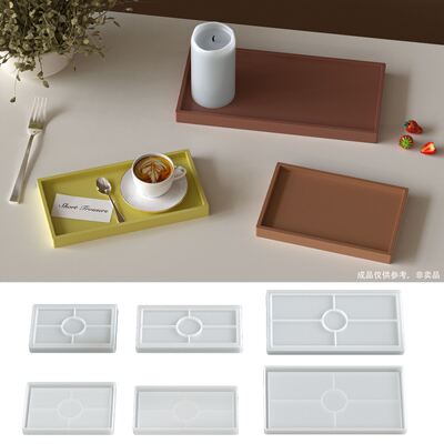 Crystal dropper mirror resin rectangular tray ornament silicone mold DIY large, medium, small plate mold