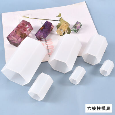 DIY crystal dropper mold, geometric hexagonal prism ornament, hexagonal prism, candle, silicone mold