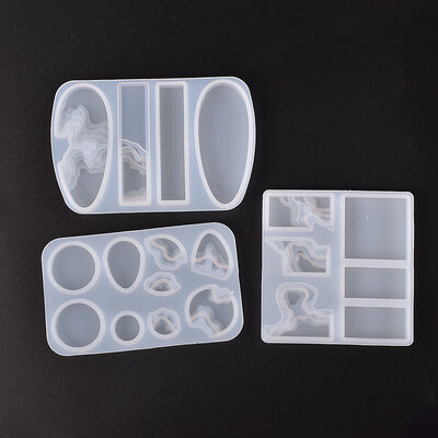 DIY Cristal de caída de gel Molde de isla colgante Playa terraza terraza escalera paisaje piedra preciosa colgante molde