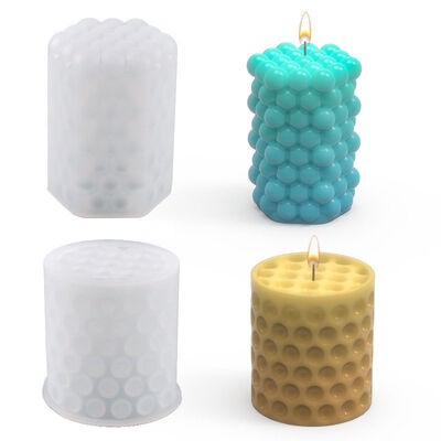 DIY crystal dropper resin grinding tool, wave point cylindrical hexagonal candle holder, silicone mold