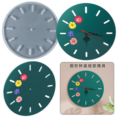 DIY Crystal Dropping Glue Mold Large Round Clock Disk Ornament Silicone Mold Spot Wholesale