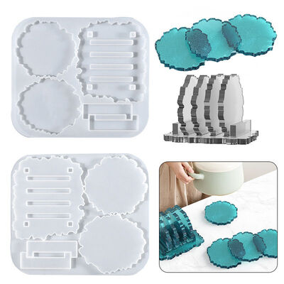 DIY crystal dropper mold, creative and practical coaster, coaster storage rack, silicone mold, spot wholesale
