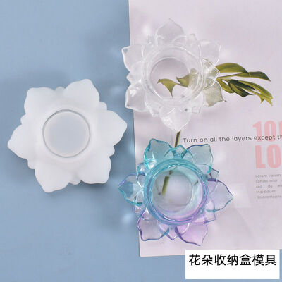 DIY crystal dropper mold, lotus flower candle holder, flower storage box mold, self-made silicone mold