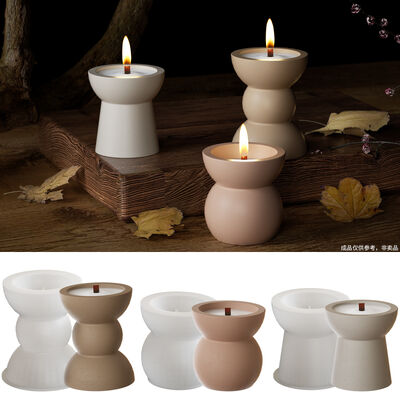 European style minimalist ins style aromatherapy candle cup silicone mold DIY drip resin gypsum storage jar candle holder ornament