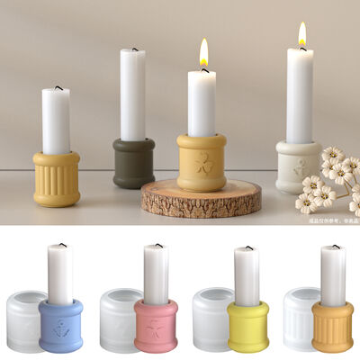 DIY Clover Boat Anchor Light Noodle Pattern Cylindrical Candlestick Aromatherapy Gypsum Candle Base Silicone Mold