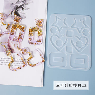 DIY Drip Glue Mold Earring Pendant Love Star Earhook Homemade Pendant Hanging Decoration Silicone Mold
