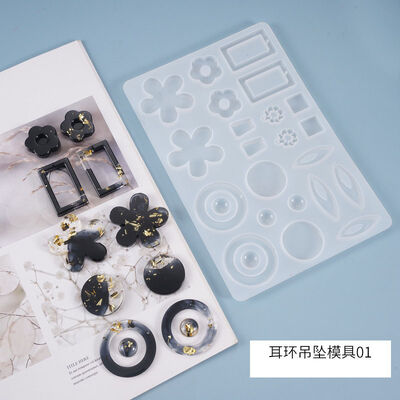DIY Crystal Dropping Gel Mold Earrings Pendant Flower Pendant Homemade Jewelry Pendant Silicone Mold
