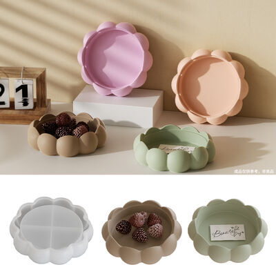 Bubble bead aromatherapy gypsum storage tray silicone mold DIY lotus lace dish ornament drip glue mold