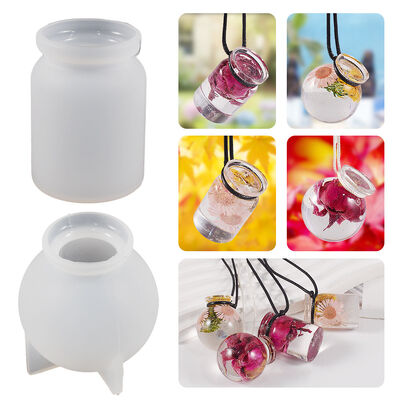 DIY Drip Glue Small Bottle Mold Drifting Bottle Micro Landscape DIY Dry Flower Pendant 3D Bottle Pendant Silicone Mold