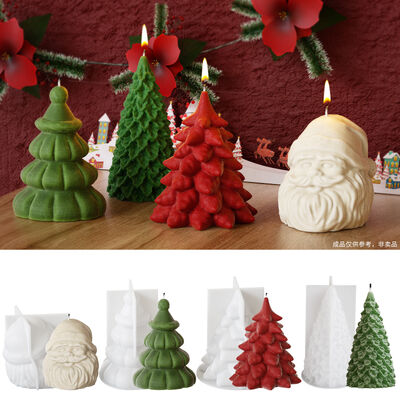 DIY crystal dropper Christmas series succulent pine tree Christmas tree Grandpa Christmas gypsum candle silicone mold