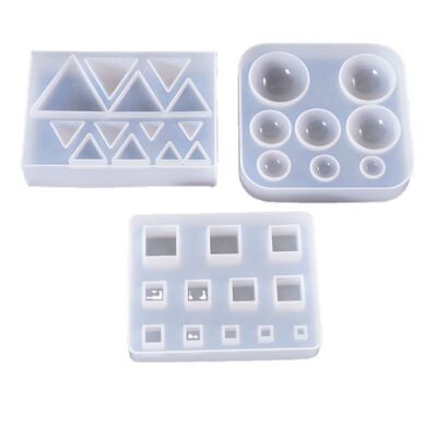 DIY crystal dropper mold irregular gemstone patch pendant triangular circular silicone mold