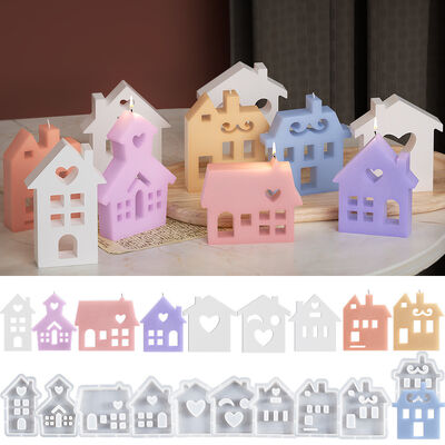DIY Drip Glue Aromatherapy Candle Silicone Mold Gypsum Cement Love House Easter Candle Grinding Tools Wholesale