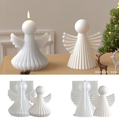 Cross border new silicone mold DIY Angel Wings Aromatherapy Candle Dropping Glue Pendant Gypsum Mold